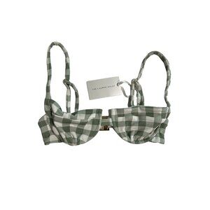 Mimi The Label The Lauren Haley Bikini Top in Green Gingham